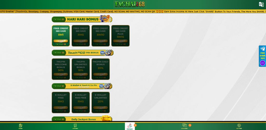 Fachai68 Free Credit and Casino Bonuses